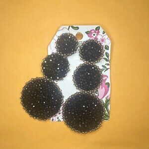 NWT Black Beaded Tiered Drop Earrings